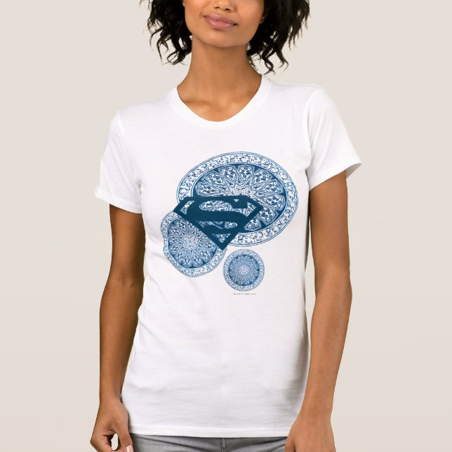 Supergirl Blue Circle Design T-Shirt (Vorderseite)