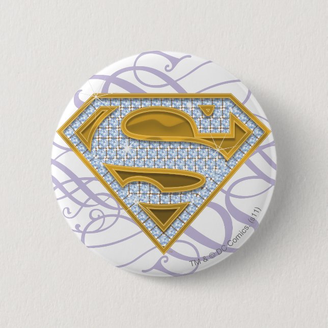 Supergirl Blue Jewels 2 Button (Vorderseite)