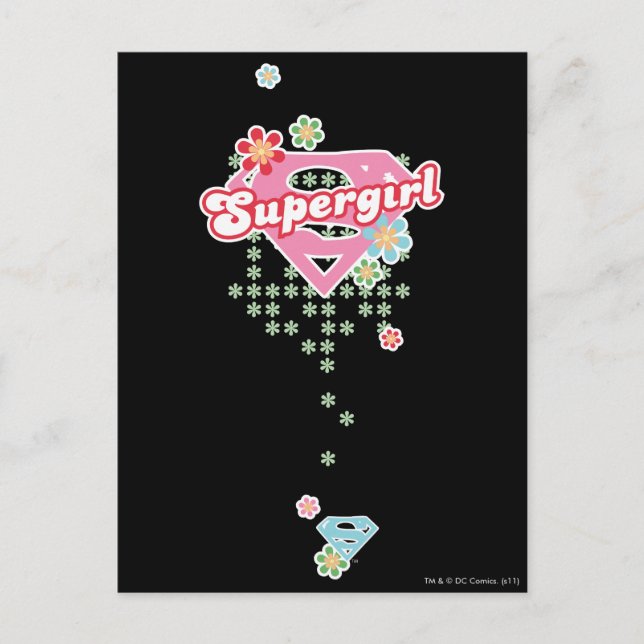 Supergirl Blume Madness Postkarte (Vorderseite)