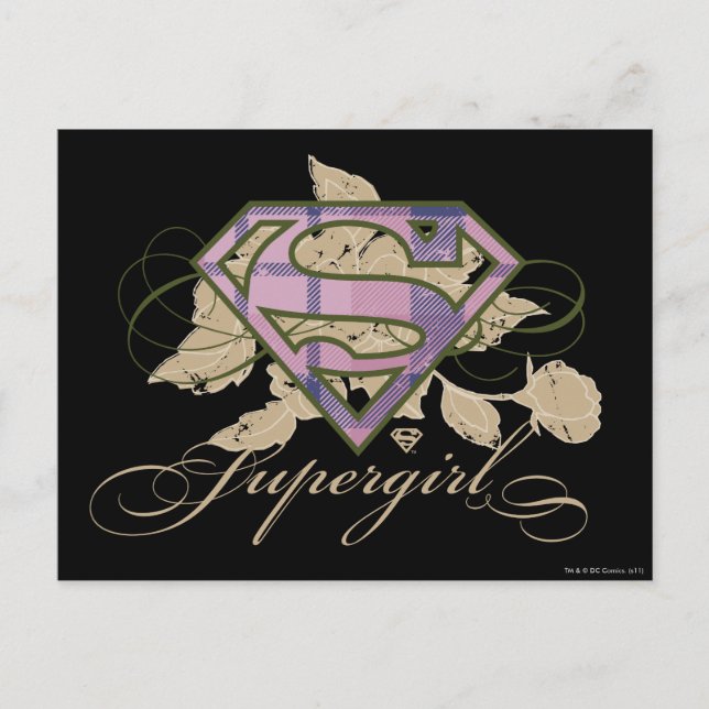 Supergirl Blumen Postkarte (Vorderseite)