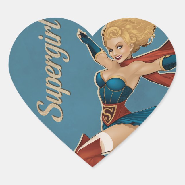 Supergirl Bombshell Herz-Aufkleber (Vorderseite)