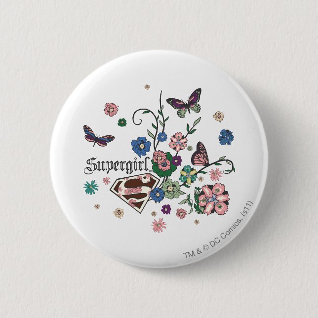 Supergirl Butterflies Button (Vorderseite)