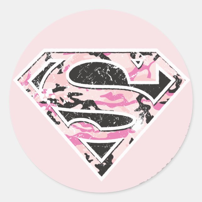 Supergirl Camouflage Logo Runder Aufkleber (Vorderseite)