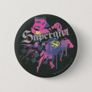 Supergirl Checkered Spritzer Button