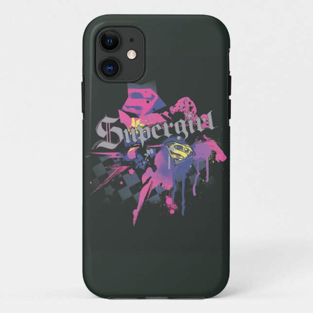 Supergirl Checkered Spritzer Case-Mate iPhone Hülle (Rückseite)