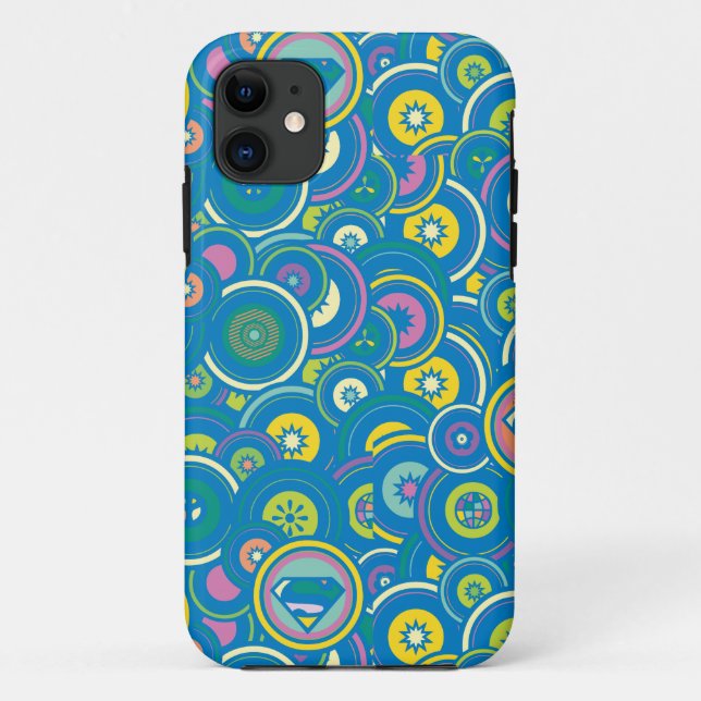 Supergirl Circle Blue Muster Case-Mate iPhone Hülle (Rückseite)