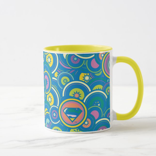 Supergirl Circle Blue Muster Tasse (Rechts)