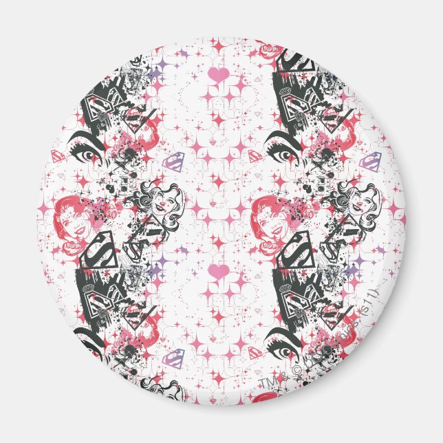 Supergirl Collage Pattern Magnet (Vorne)