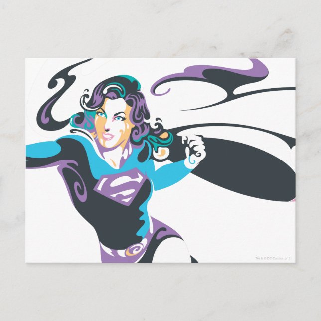 Supergirl Color Splash Pose 4 Postkarte (Vorderseite)