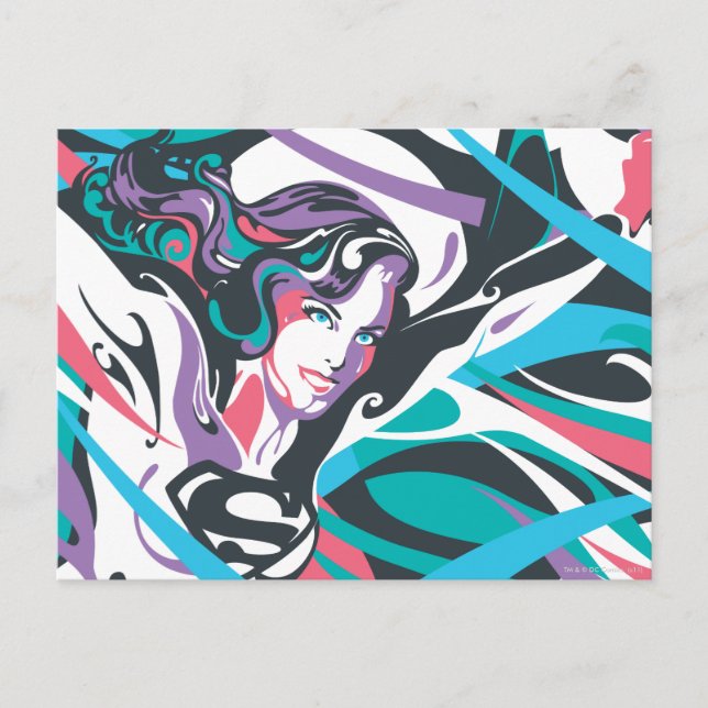 Supergirl Color Splash Wirbel 2 Postkarte (Vorderseite)