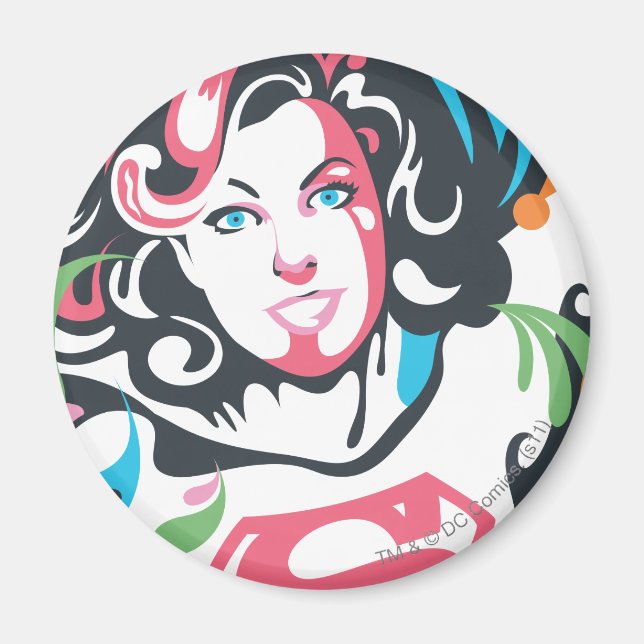 Supergirl Color Splash Wirbel 3 Magnet (Vorne)