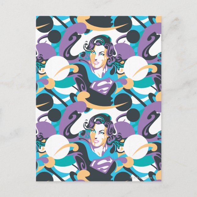 Supergirl Color Splash Wirbel Muster 5 Postkarte (Vorderseite)