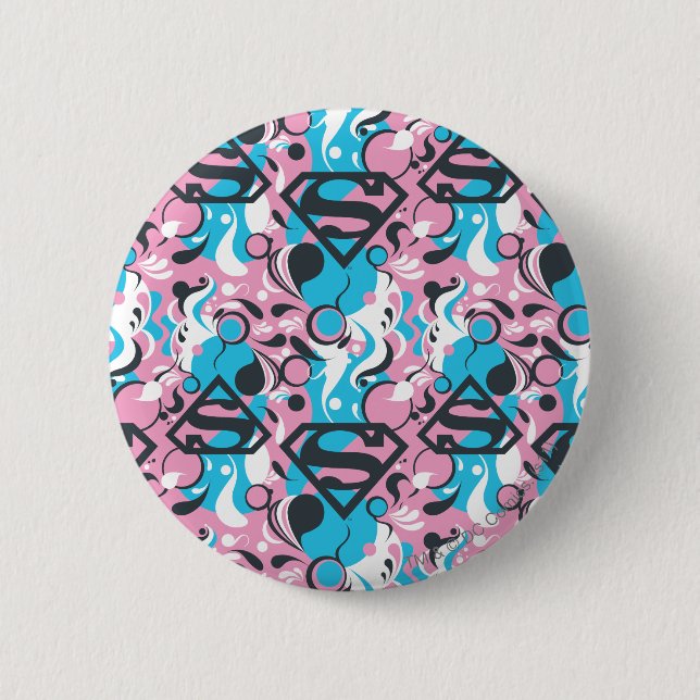 Supergirl Color Splash Wirbel Muster 7 Button (Vorderseite)