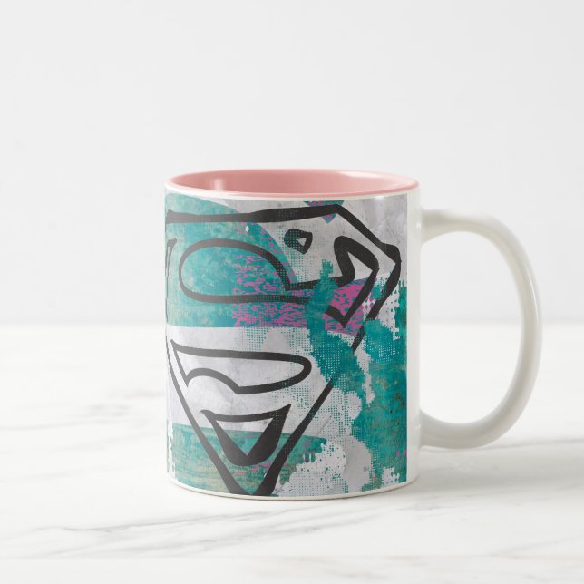 Supergirl Comic Capers Muster 11 Zweifarbige Tasse (Rechts)