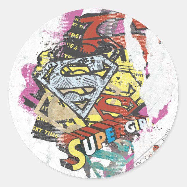 Supergirl Comic Capes 4 Runder Aufkleber (Vorderseite)