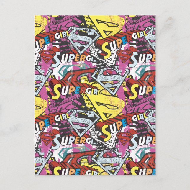 Supergirl-Comic Muster 4 Postkarte (Vorderseite)