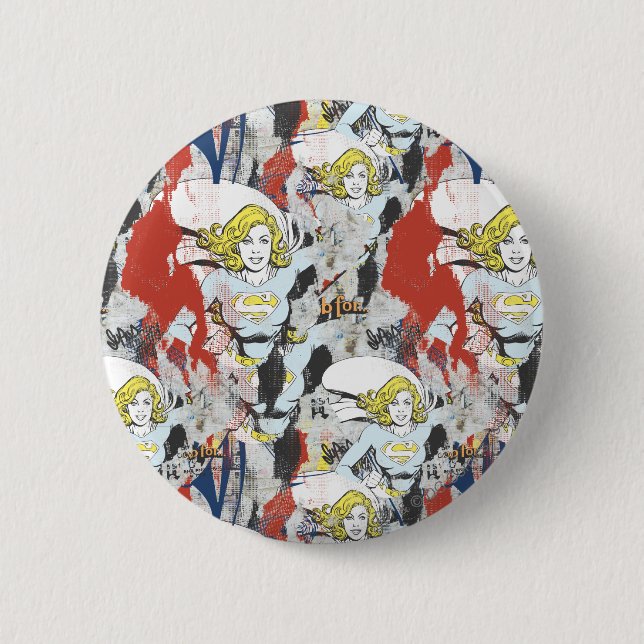 Supergirl-Comic Muster 5 Button (Vorderseite)