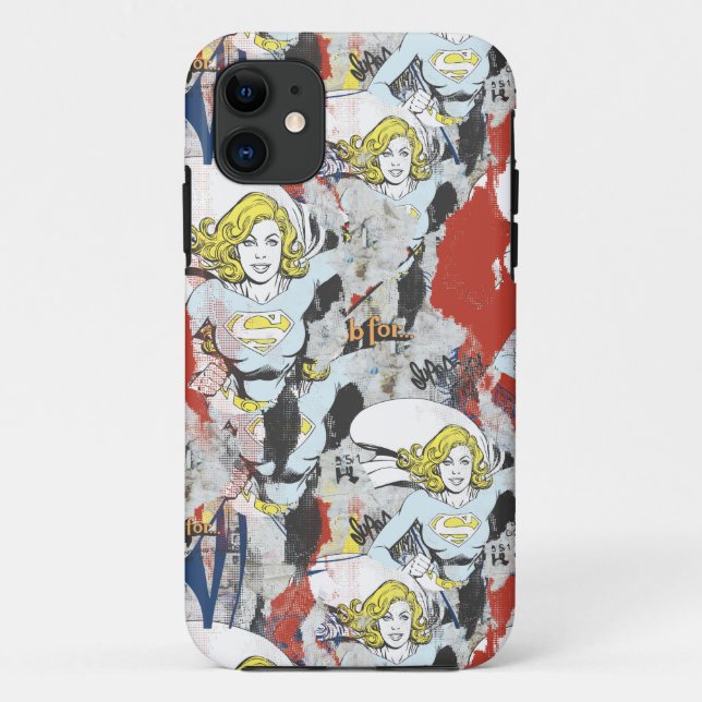 Supergirl-Comic Muster 5 Case-Mate iPhone Hülle (Rückseite)