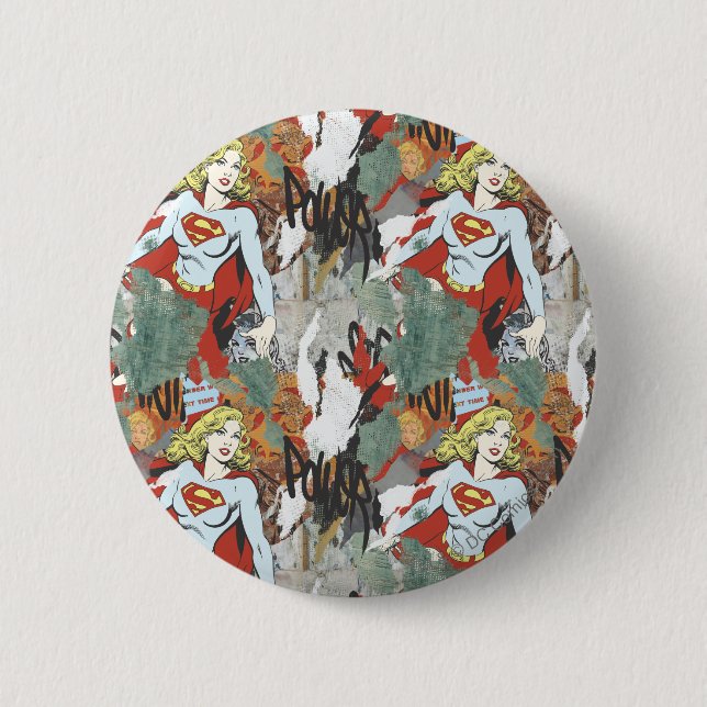 Supergirl-Comic Muster 8 Button (Vorderseite)
