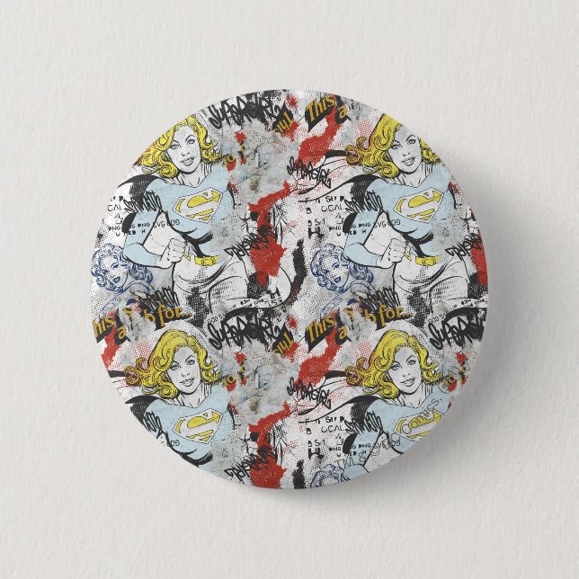 Supergirl-Comic Muster 9 Button (Vorderseite)