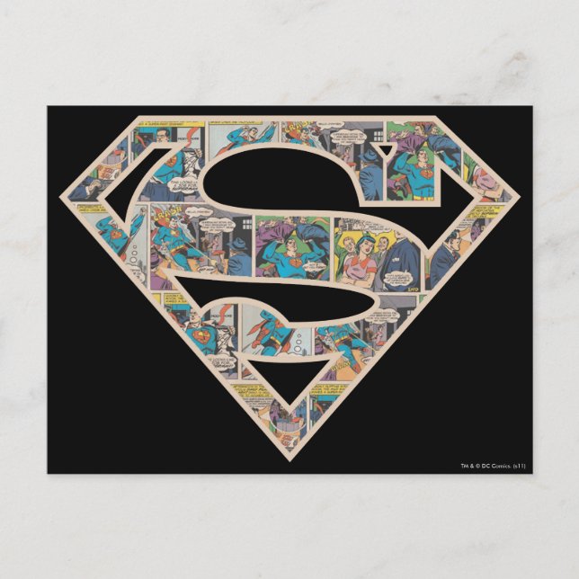 Supergirl Comic Strip Logo Postkarte (Vorderseite)