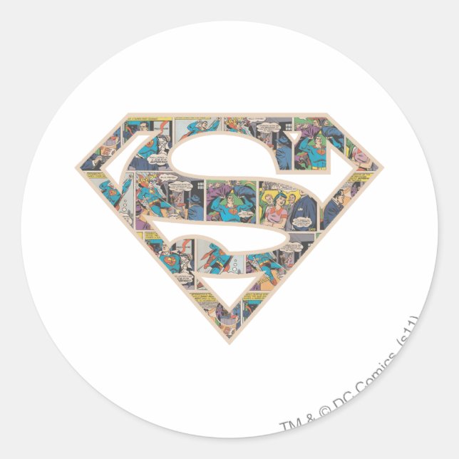 Supergirl Comic Strip Logo Runder Aufkleber (Vorderseite)