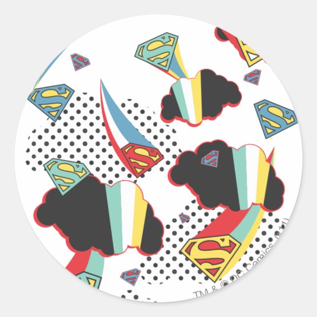 Supergirl Crazy Sky Runder Aufkleber (Vorderseite)