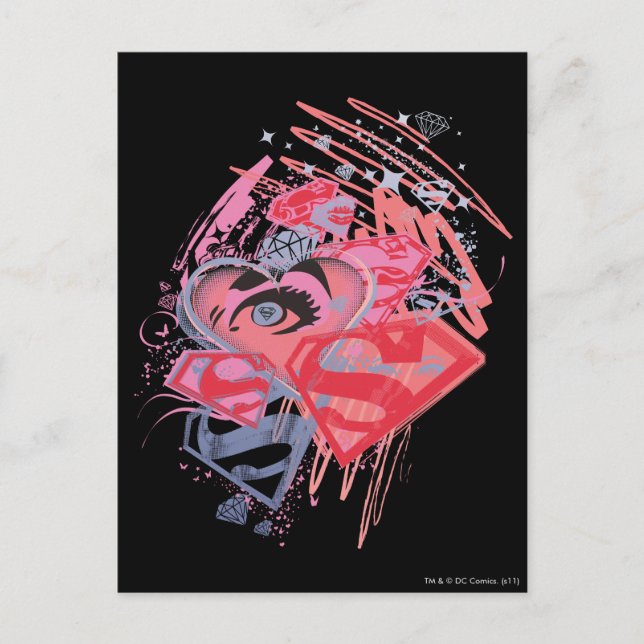 Supergirl Diamonds and Lips Postkarte (Vorderseite)