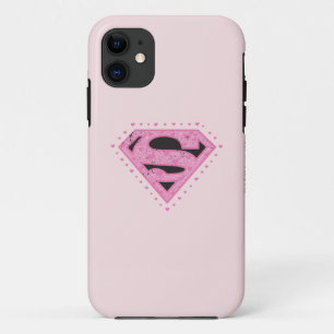 Supergirl Distressed Logo Schwarz und Rosa iPhone 11 Hülle