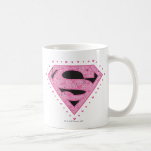 Supergirl Distressed Logo Schwarz und Rosa Kaffeetasse