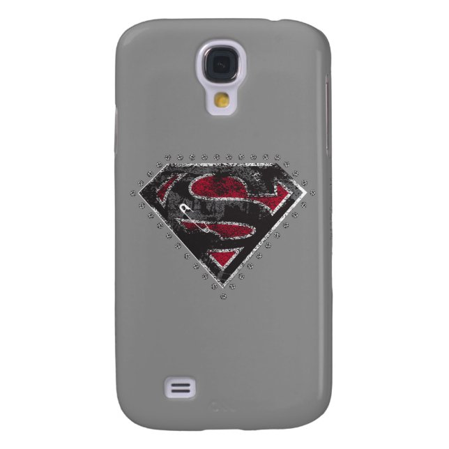 Supergirl Distressed Logo Schwarz und Rot Case-Mate Samsung Galaxy Hülle (Rückseite)