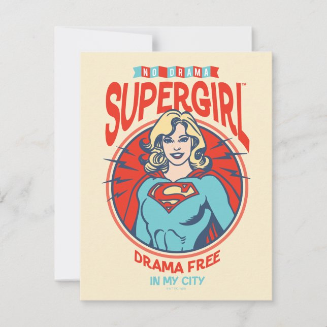 Supergirl Drama frei in meiner Stadt Mitteilungskarte (Vorderseite)