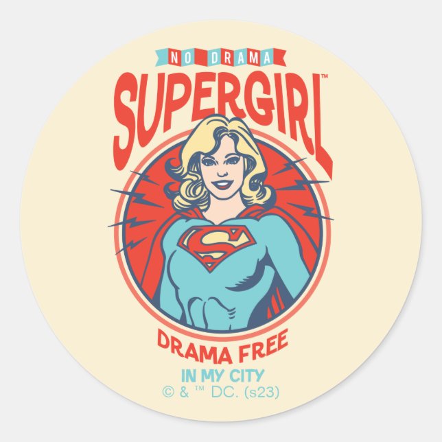 Supergirl Drama frei in meiner Stadt Runder Aufkleber (Vorderseite)