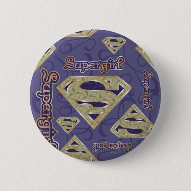 Supergirl-Extravagant-Logo-Collage Button (Vorderseite)