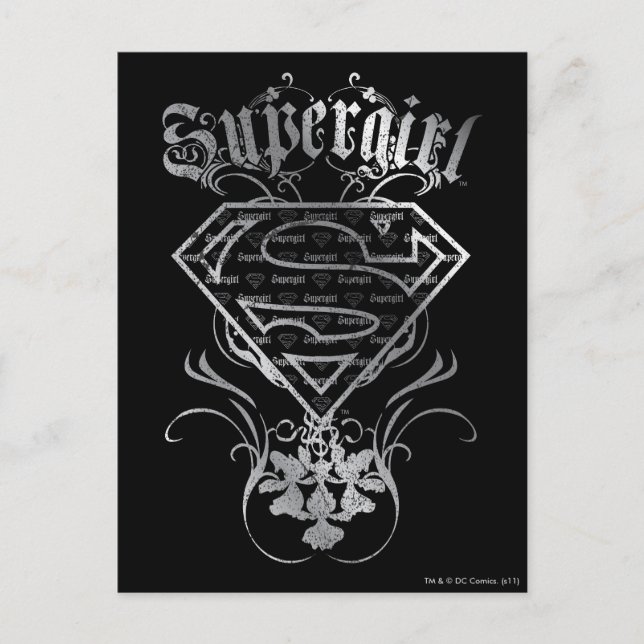 Supergirl-Extravagant-Silber-Logo Postkarte (Vorderseite)