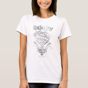 Supergirl-Extravagant-Silber-Logo T-Shirt