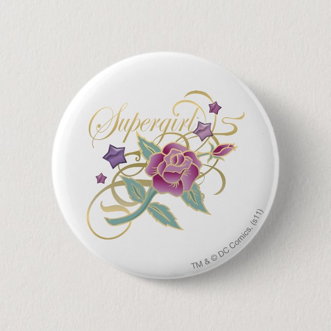 Supergirl Extravagante Rose Button (Vorderseite)
