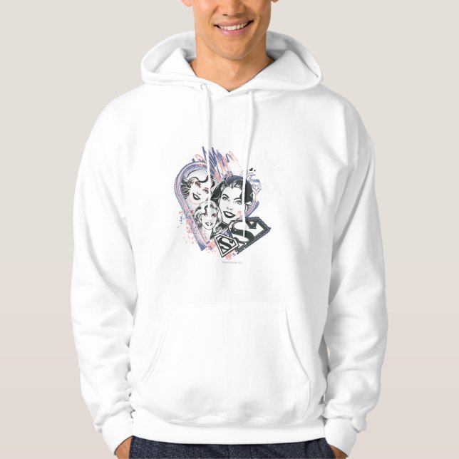 Supergirl Face Collage Hoodie (Vorderseite)