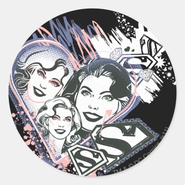 Supergirl Face Collage Runder Aufkleber (Vorderseite)