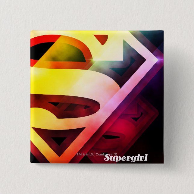 Supergirl-farbiges Logo Button (Vorderseite)