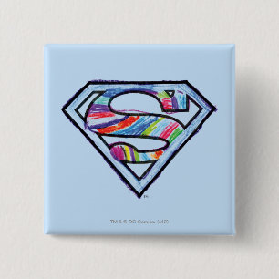 Supergirl-farbiges Logo Button