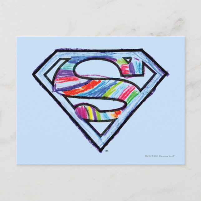 Supergirl-farbiges Sketch-Logo Postkarte (Vorderseite)