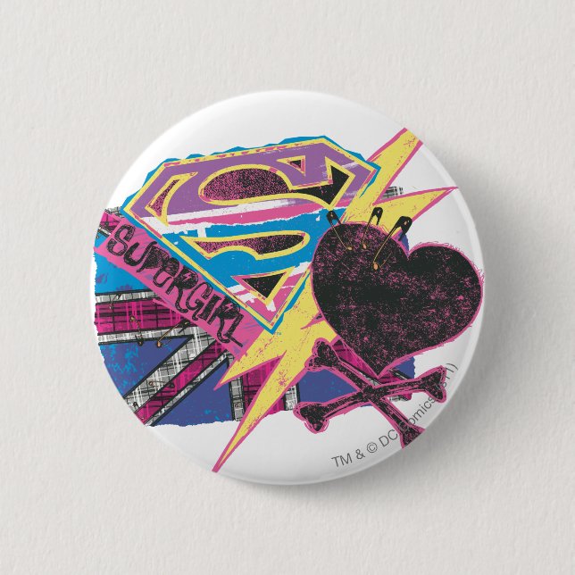 Supergirl Flag und Crossbones Button (Vorderseite)