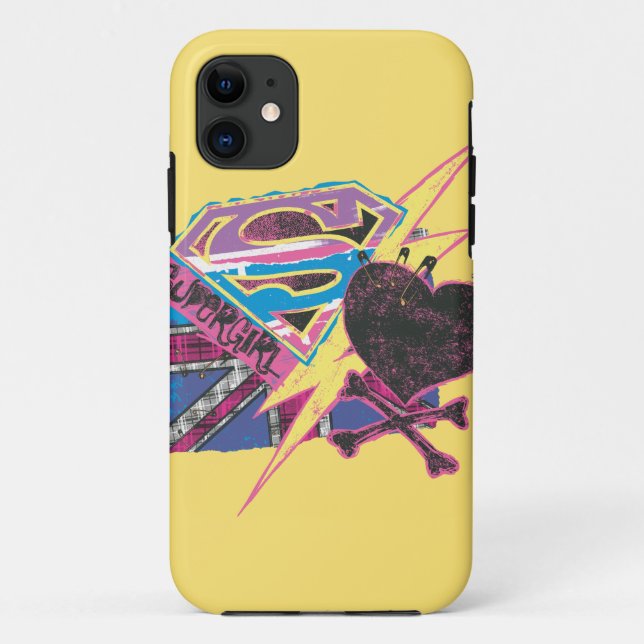 Supergirl Flagge und gekreuzte Knochen Case-Mate iPhone Hülle (Rückseite)