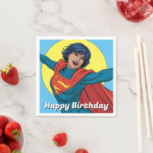 Supergirl Fliegen in Blue Anzug Serviette