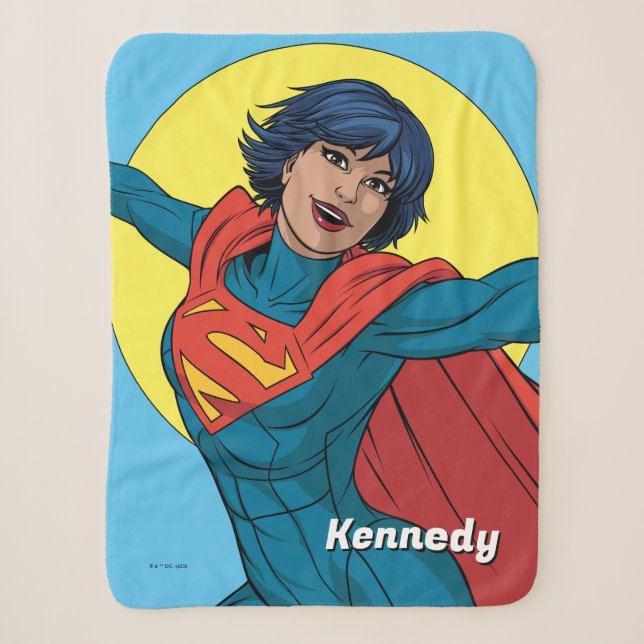 Supergirl Fliegen in Blue Anzug Sherpadecke (Vorderseite)