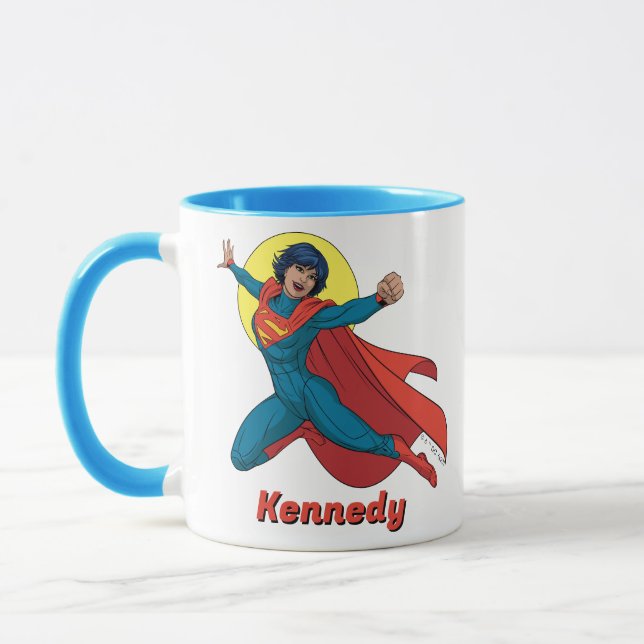 Supergirl Fliegen in Blue Anzug Tasse (Links)