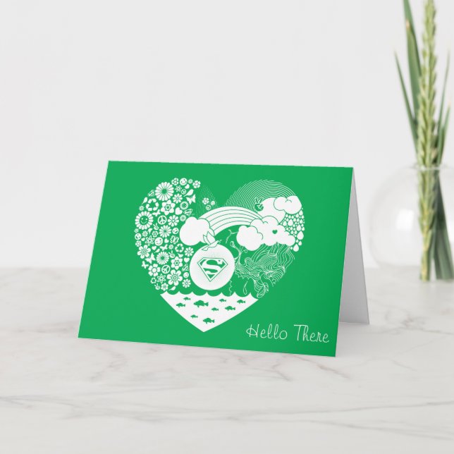 Supergirl Floral Peace Heart Graphic Karte (Vorderseite)