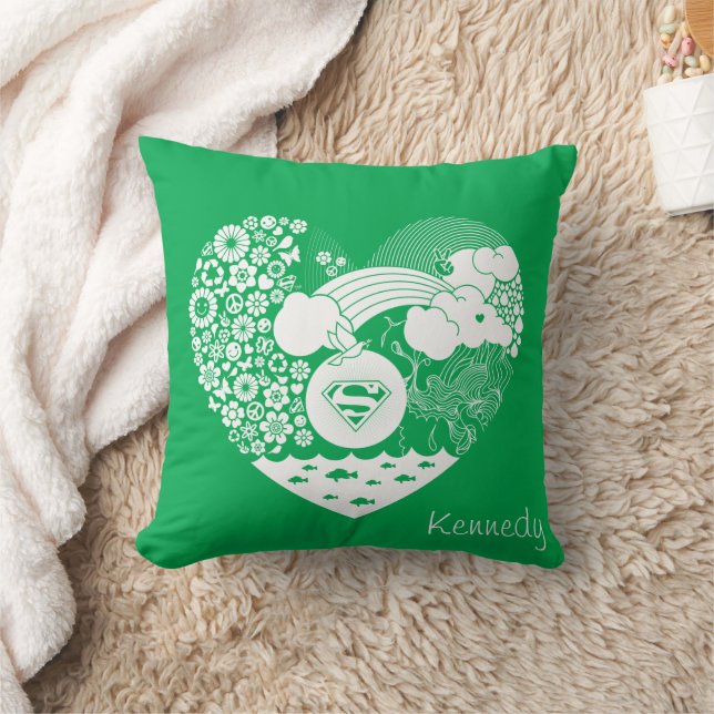 Supergirl Floral Peace Heart Graphic Kissen (Decke)
