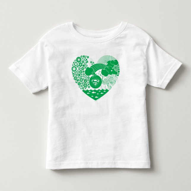 Supergirl Floral Peace Heart Graphic Kleinkind T-shirt (Vorderseite)